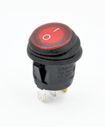 KCD5-R przełącznik okrągły kołyskowy hermetyczny podświetlany czerwony ON-OFF; 6A / 250V