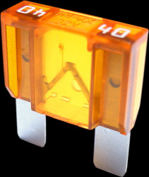Automotive flat fuse, 40 A, 32 V, orange, (L x W x H) 29.5 x 9 x 34.1 mm, F9040
