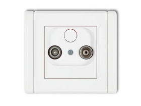 FLEXI Gniazdo antenowe RTV przelotowe 12dB biały FG12P KARLIK