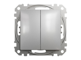 SEDNA DESIGN & ELEMENTS Wyłącznik podwójny świecznikowy aluminium SDD113105 SCHNEIDER ELECTRIC