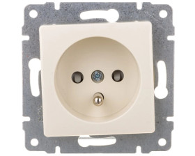 VENA Gniazdo pojedyncze z/u z przesłonami krem 510334