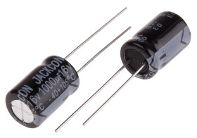 Kondensator 1000μF 16V dc Radialny, Otwór przelotowy RS PRO roztaw: 5mm 10 (Dia.) x 15mm
