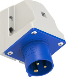 CEE surface mounted plug, 3 pole, 16 A/230 V, blue, 6 h, IP44, 513-6