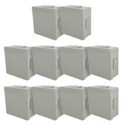 Puszka hermetyczna natynkowa 86x86x40mm 4-wlotowa, z dławikami gumowymi, IP55 zamknięcie na klik szara EDO 10szt