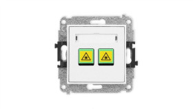 Mini Mechanizm Gniazda Światłowodowego/Optycznego Podwójnego Biały Mat 25Mgop-2