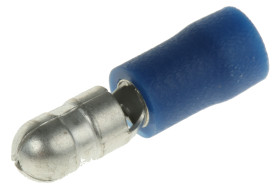 Konektor okrągły izolowany Męski rozmiar 2.5mm² średnica przelotu 5mm RS PRO Niebieski długość całkowita 21.2mm