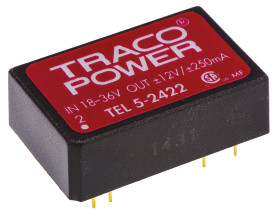 Przetwornica DC-DC, 5W, Uwe 18 → 36 V DC, Uwy ±12V dc, Iwy ±250mA, TRACOPOWER
