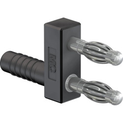 Jumper, pitch 11 mm, 30 VAC/60 VDC, 60 V, 32 A, nickel-plated, black, 64.9302-21