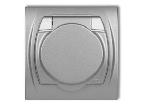 LOGO Gniazdo hermetyczne z uziemieniem (klapka srebrny metalik przesłony torów prądowych) srebrny metalik 7LGPB-1zp KARLIK