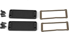 EMI/RFI end plate, aluminum, (L x W) 62 x 33.93 mm, black, for series 1457, 1457JEP