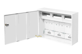 Rozdzielnica natynkowa 3-licznikowa 1-fazowa 18 modułów IP30 stalowa RU-S-3L-18Z