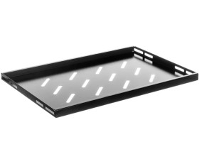 Półka do szaf 19 600mm czarna LANBERG (1U/465x300mm udźwig do 20kg, montaż 4 punktowy) AK-1002-B