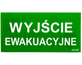 Piktogram PS21 125x250 Wyjście Ewakuacyjne logo awex (ISO7010)