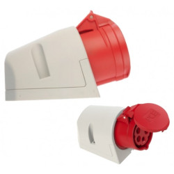 Gniazdo siłowe z klapką [5p] 16A 400V stałe IP44 PCE do obudowy