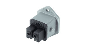 Złącze przemysłowe - zasilające 10A Gniazdo 250 V 2 + PE Hirschmann Szary Montaż na panelu IP54