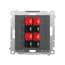 Simon 55 Gniazdo głośnikowe 4-krotne (moduł). Przekrój przewodów dla wejścia i wyjścia 2,5 mm2 Grafitowy mat TGL4.01/116