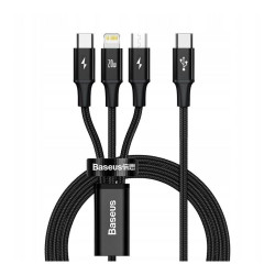Złącze USB-C/USB-C/micro-USB/Lighting wt-wt 3w1 PD/20W BASEUS Rapid 1,5m / CAMLT-SC01