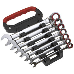 Sealey AK63945 Reversible Ratchet Combination Spanner Set 7pc Metric