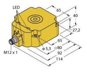 Czujnik indukcyjny Turck BI50U-Q80-AN6X2-H1141, 10 - 30 V, 1 szt.