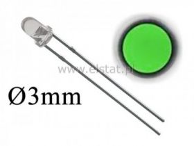 LED 3mm zielona przezro. 7000mcd