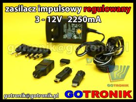 Zasilacz stabilizowany regulowany DC 3-12V 2250mA