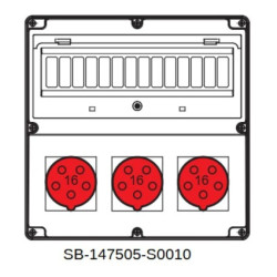 Rozdzielnica 3x5x16A INA=16A IP54 SB-147505-S0010-54