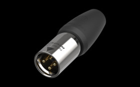 XLR plug, 3 pole, gold-plated, 1.5 mm², AWG 16, stainless steel, NC3MX1-TOP