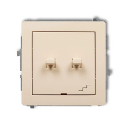 DECO Łącznik jednobiegunowy ze schodowym (wspólne zasilanie) w stylu amerykańskim beżowy 1DWPUS-10.1