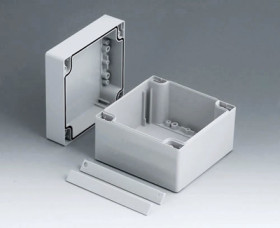 ABS enclosure, (L x W x H) 120 x 120 x 90 mm, light gray (RAL 7035), IP66, C2112121