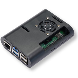 Case for Raspberry Pi 5 with PWM-controlled fan and 5x heatsinks