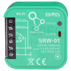 Inteligentny sterownik do rolet Wi-Fi 2.4GHz douszkowy 2xNO 5A/250VAC SUPLA ZAMEL