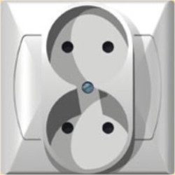 AKCENT biały GP-2A/00 gniazdo podwójne bu OSPEL