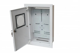 Rozdzielnica podtynkowa metalowa 1x3F na licznik elektroniczny zamek okienko RAL 9003 A-RW19E