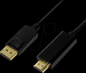 CV0127 DisplayPort cable, DP/M to HDMI-A/M, 4K/30 Hz, black, 2 m