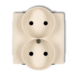 DECO Gniazdo podwójne b/u beżowy 1DGPR-2p