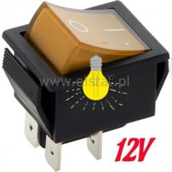 Przeł. kołys. ON-OFF stabilny 4p podśw. 12V