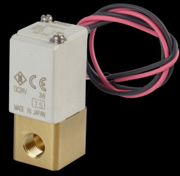 Solenoid valve 2/2 for water, NC, 24 VDC, brass