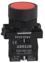 Przycisk sterowniczy czerwony 1xNC 10A IP54 AS22-EA42