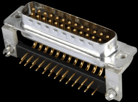163A16379X D-SUB plug, 25-pin, angled, RM 9.4, turned