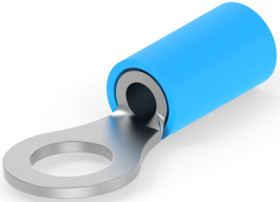 Insulated ring cable lug, 1.04-2.62 mm², AWG 16 to 14, 5.2 mm, M5, blue, 130663