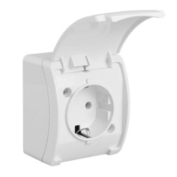 KOALA Gniazdo pojedyncze SCHUKO natynkowe wodoodporne IP44 białe 181-01