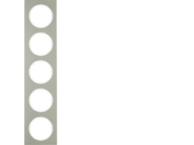 BERKER R.3 Ramka 5 pięciokrotna stal szlachetna/biały 10152214 HAGER