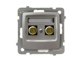 KARO Gniazdo głośnikowe pojedyncze srebrny perłowy GGN-1S/m/43 OSPEL