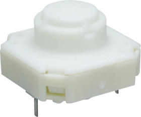 Short-stroke pushbutton, 1 Form A (N/O), 250 mA/35 V AC/DC, unlit , actuator (white, L 4.9 mm), 2.9 N, THT, 3.14.100.506/0000