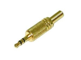 Wtyk JACK 3,5mm stereo, obudowa metalowa złota