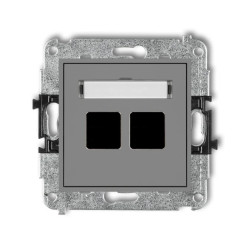 Mechanizm gniazda multimedialnego podwójnego bez modułu (standard Keystone) 27MGM-2P