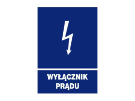 Tablica samoprzylepna 74x105 "WYŁĄCZNIK PRĄDU" NOZ3-WP TRYTYT