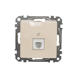 Gniazdo telefoniczne RJ11, beżowe, Sedna Design i Elements SDD112491