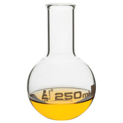 LabGlass Flat Bottom Boiling Flask Narrow Neck with Beaded Rim 250ml Pack of 12