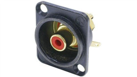 Neutrik Gniazdo Tablicowe Panelowe Rca Cinch Pozłacane Czarne, Izolacja...